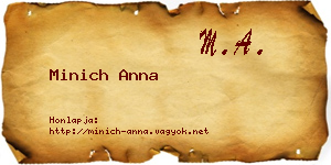Minich Anna névjegykártya